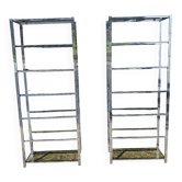 Pair of chrome shelves