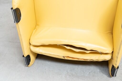 Salon en cuir par Ammainnati et Vitelli pour Brun vintage 1970