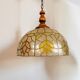 Suspension nacre et laiton, motifs fleuris