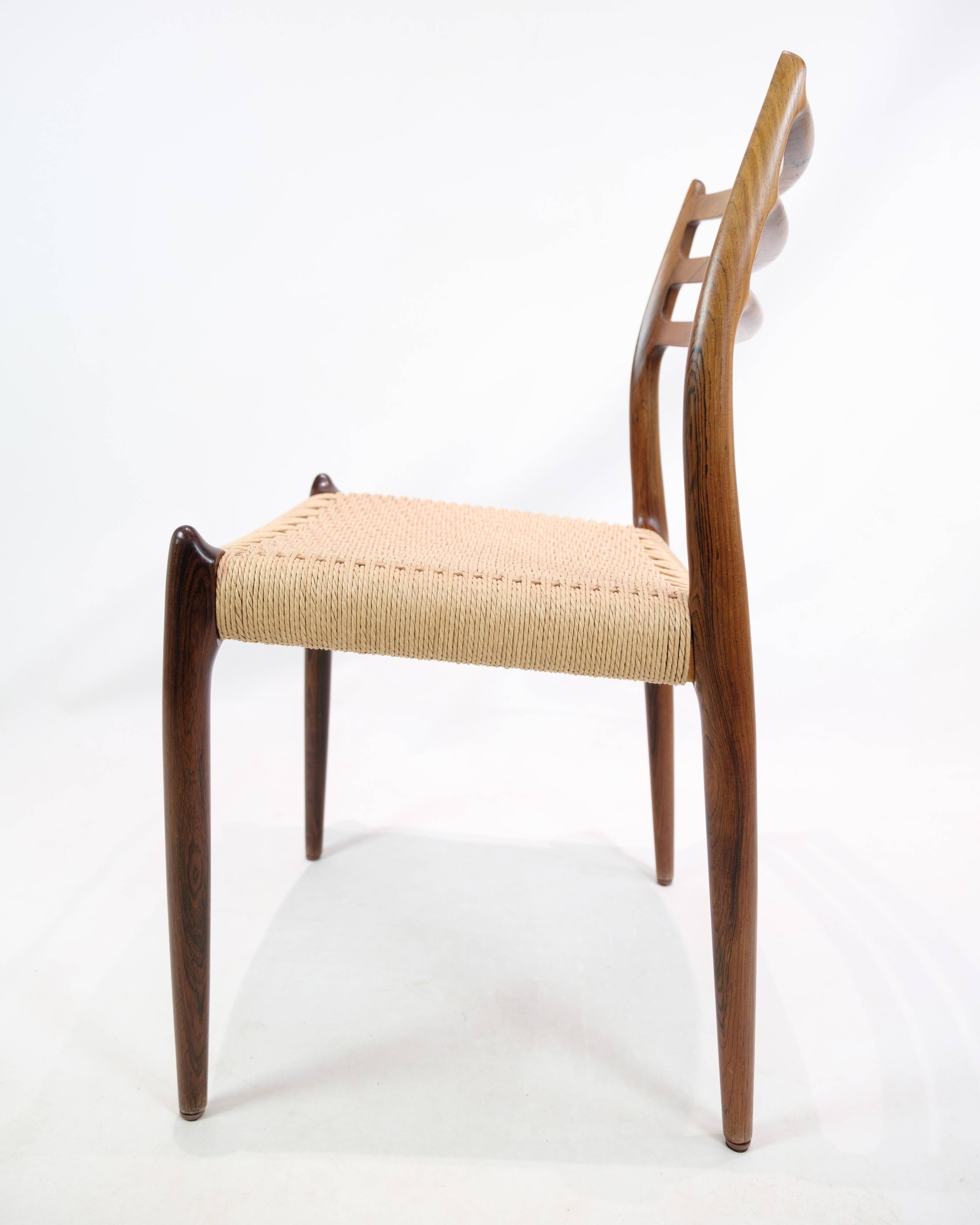 Set Of 6 Dining Chairs Model 78 Made In Rosewood By N. O Møller From 1950s