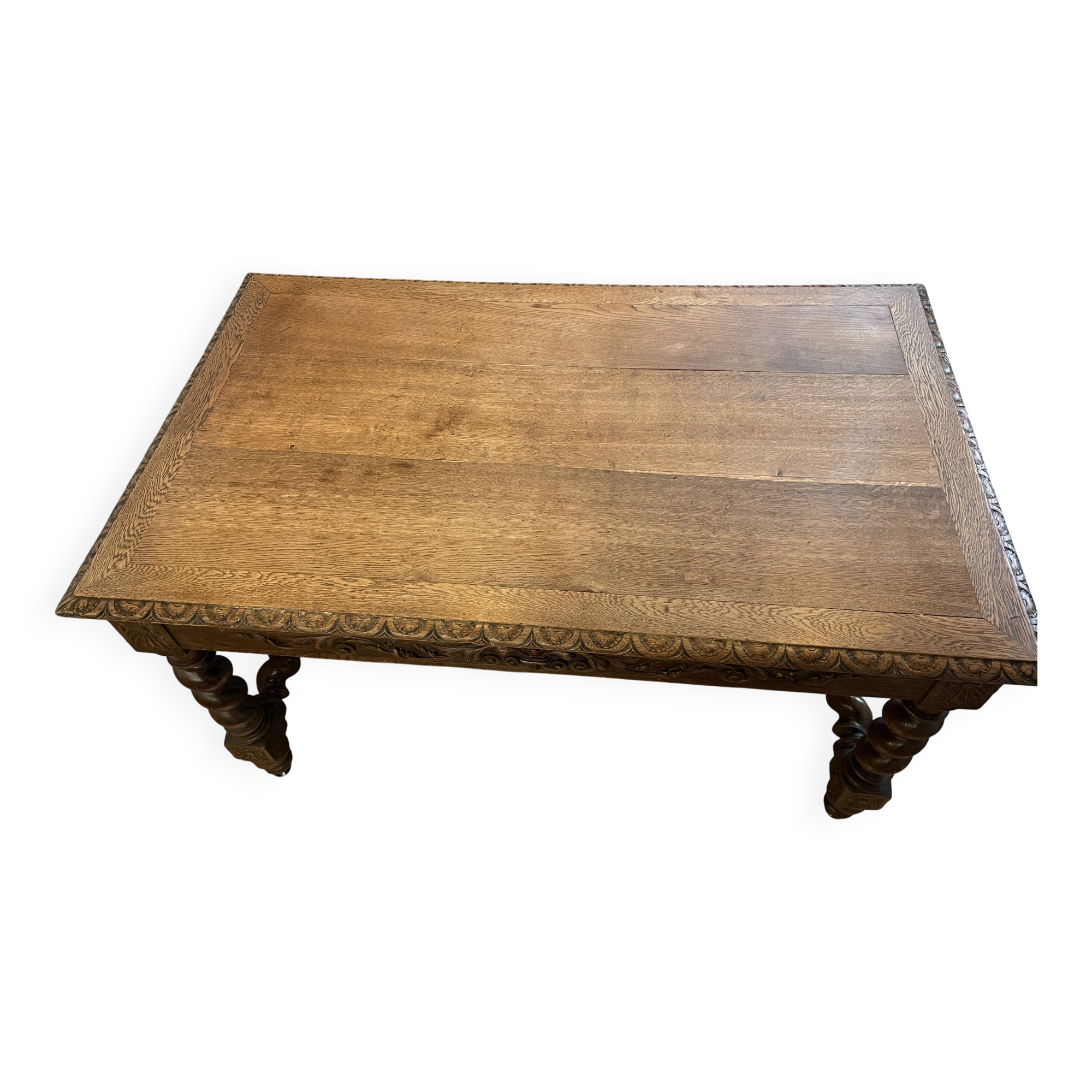 Antique solid oak dining table