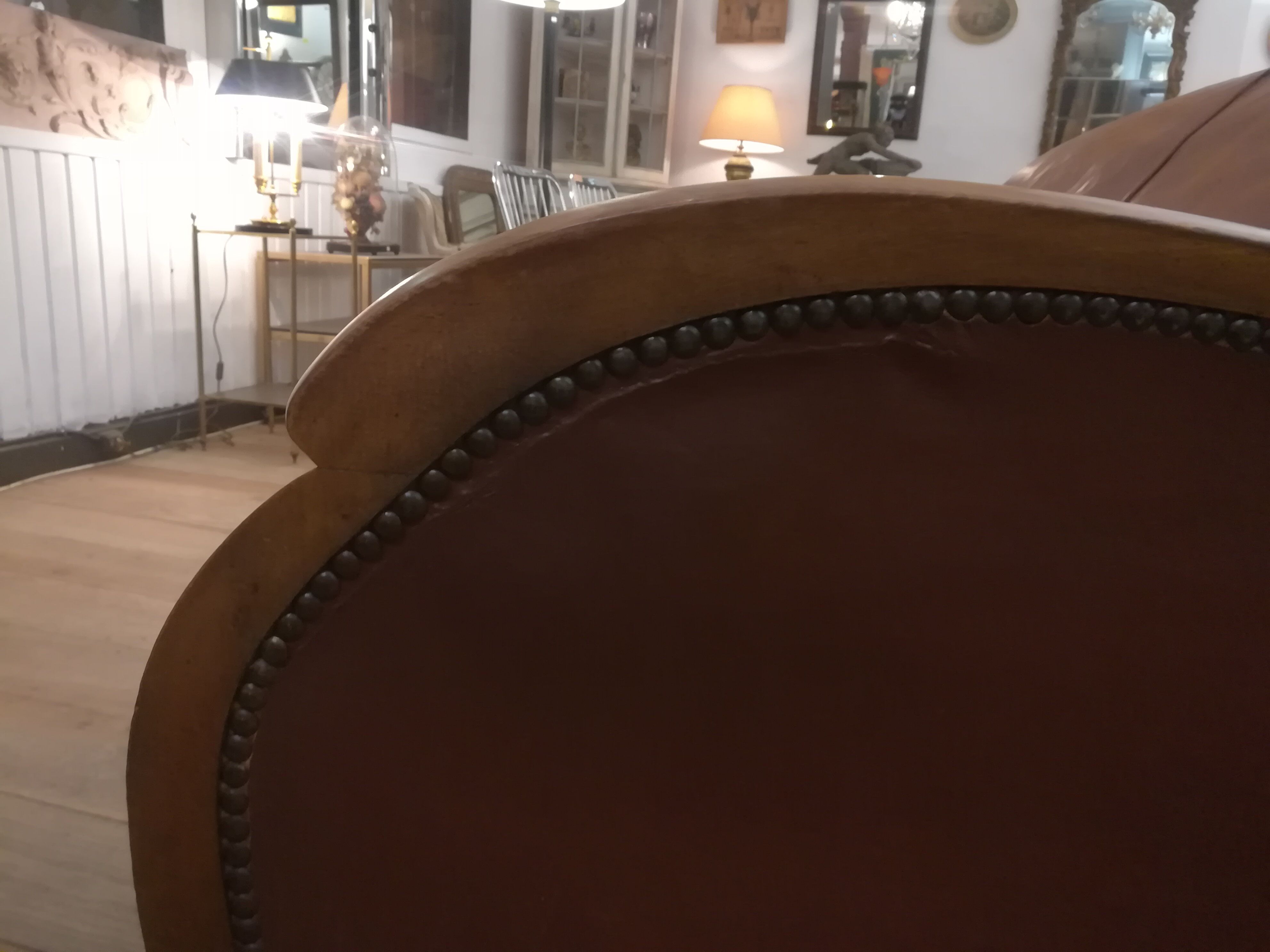 Leather art deco sofa