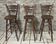 3 vintage wooden bar stools from the 60s/70s with a bistro spirit.