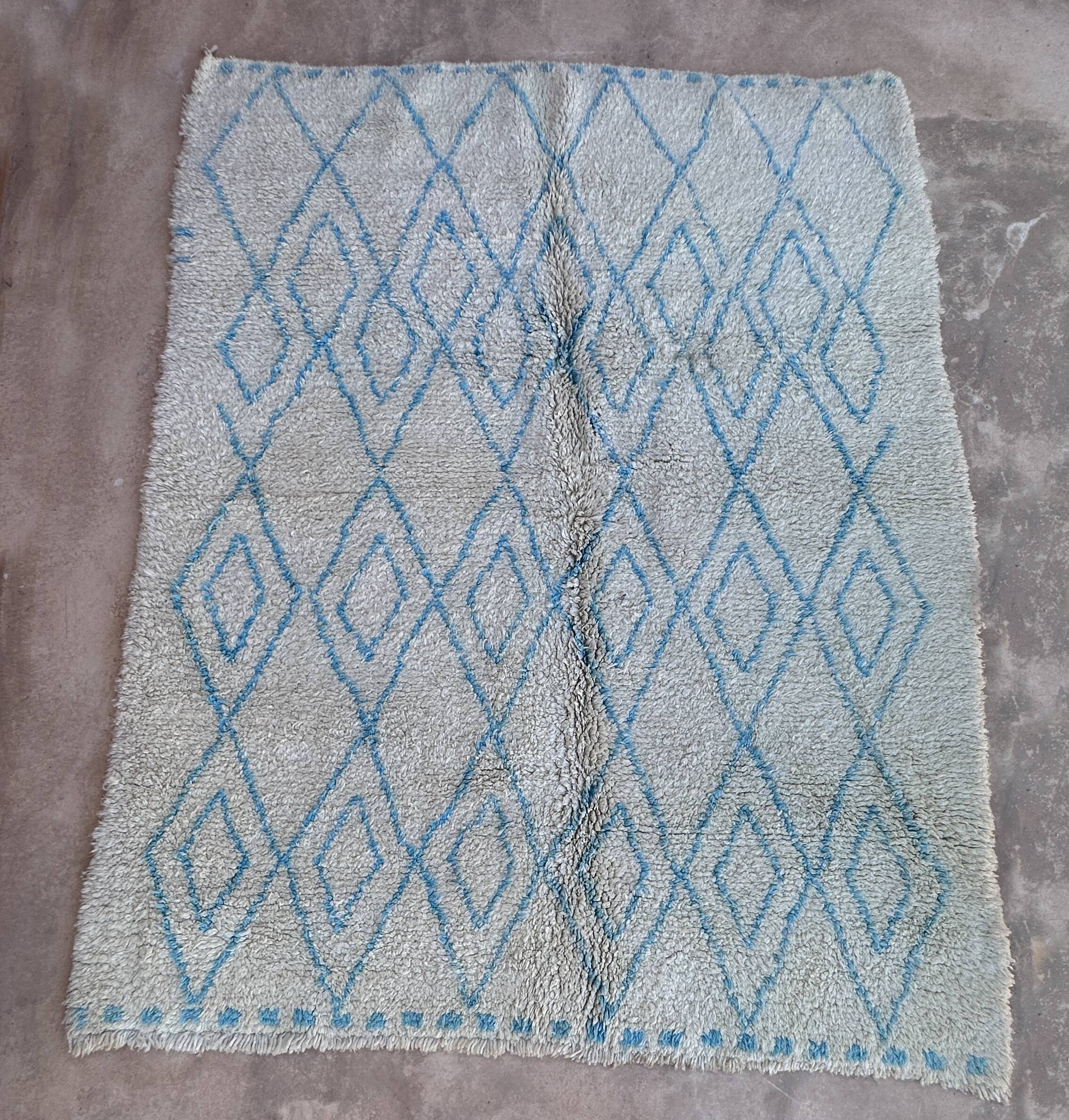 Moroccan carpet Beni Ouarain beige - 208 x 256 cm