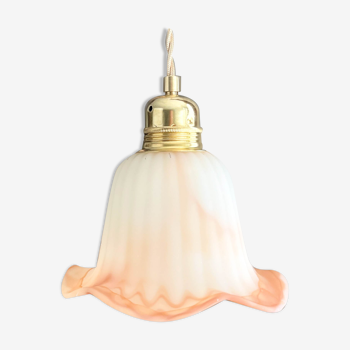 Tulip lamp vintage pink glass paste