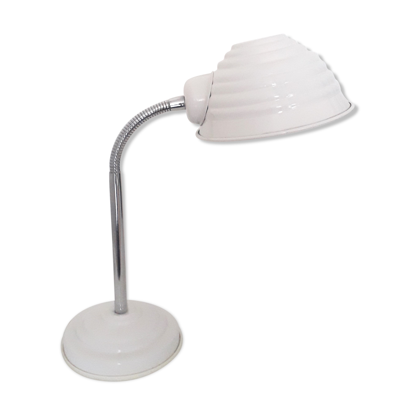 Lampe de bureau vintage - métal laqué blanc  - 1980