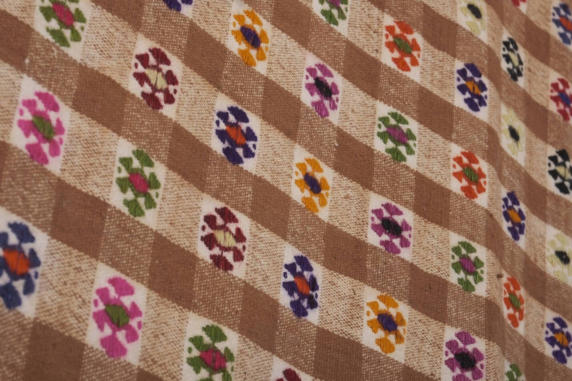 Tapis vintage turc de oushak tissé à la main 202x246cm