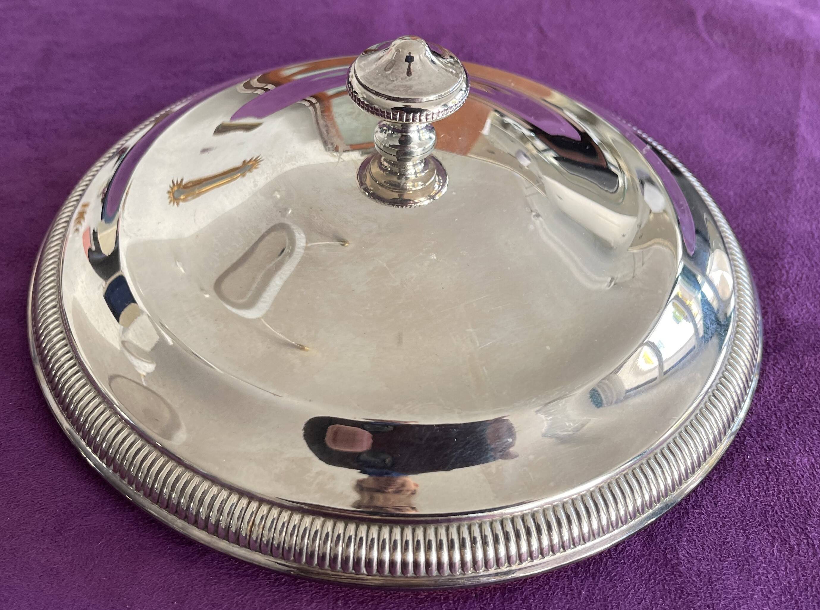 Silver metal tureen