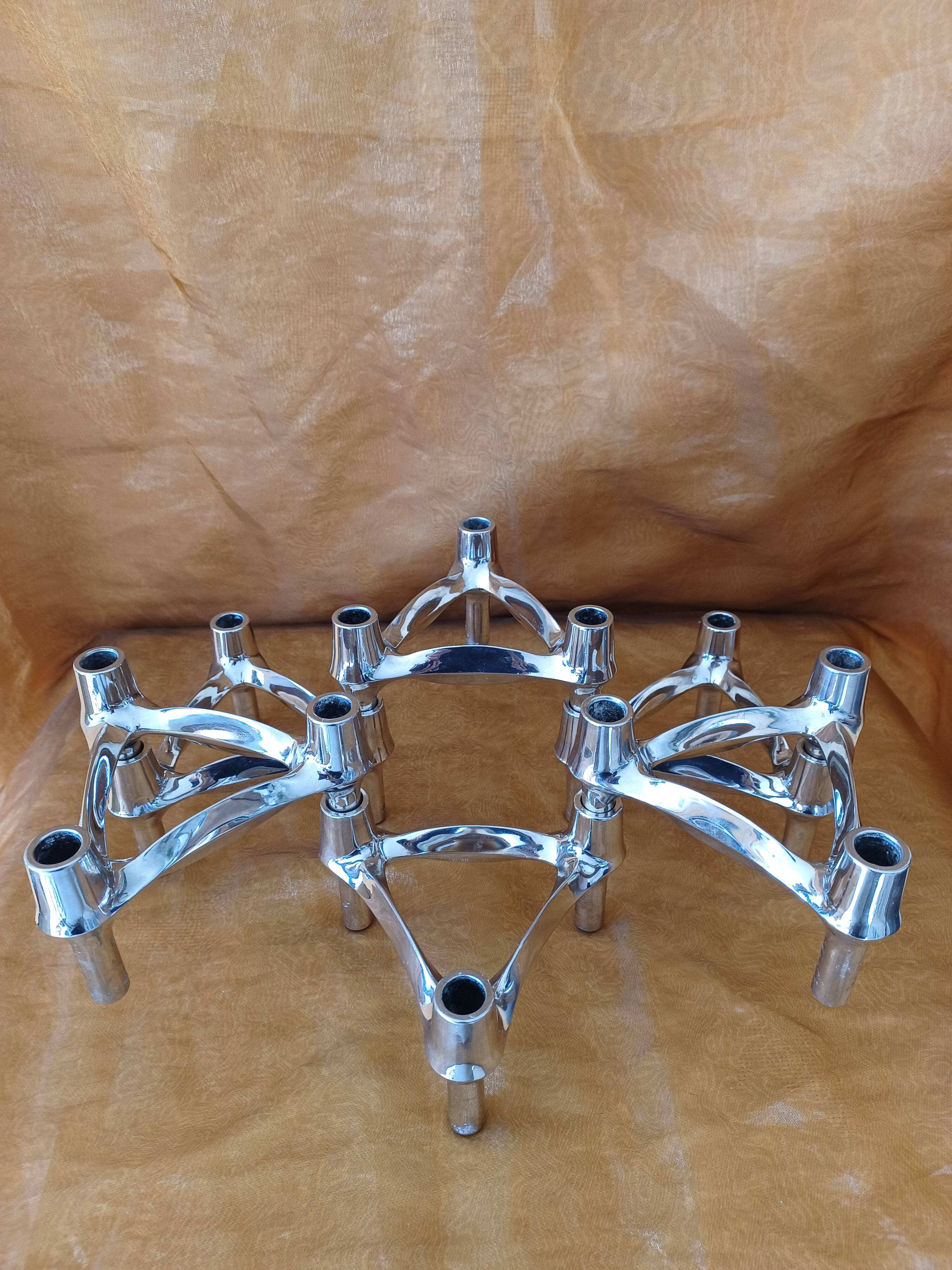 Nagel/stoff modular candle holders (6) vintage