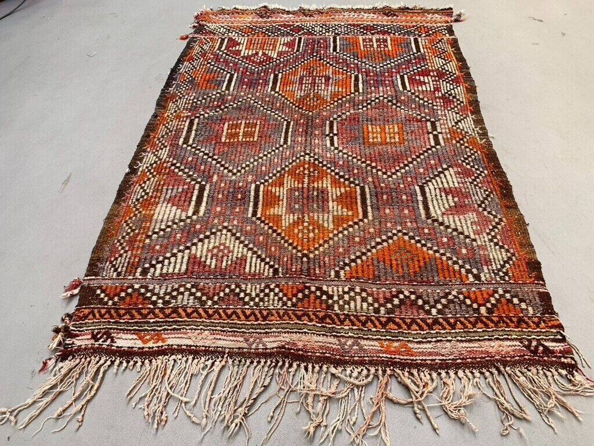 Vintage Turkish kilim rug 150x92 cm wool kelim, medium 2489