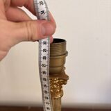 Antique Column Candle Holder Lamp Golden Brass Empire Corinthian Neo-Classical