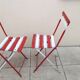 Pair of antique 1900s folding garden bistro chairs