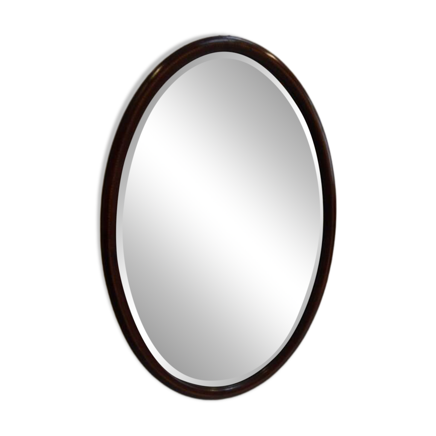 Antique mahogany oval mirror