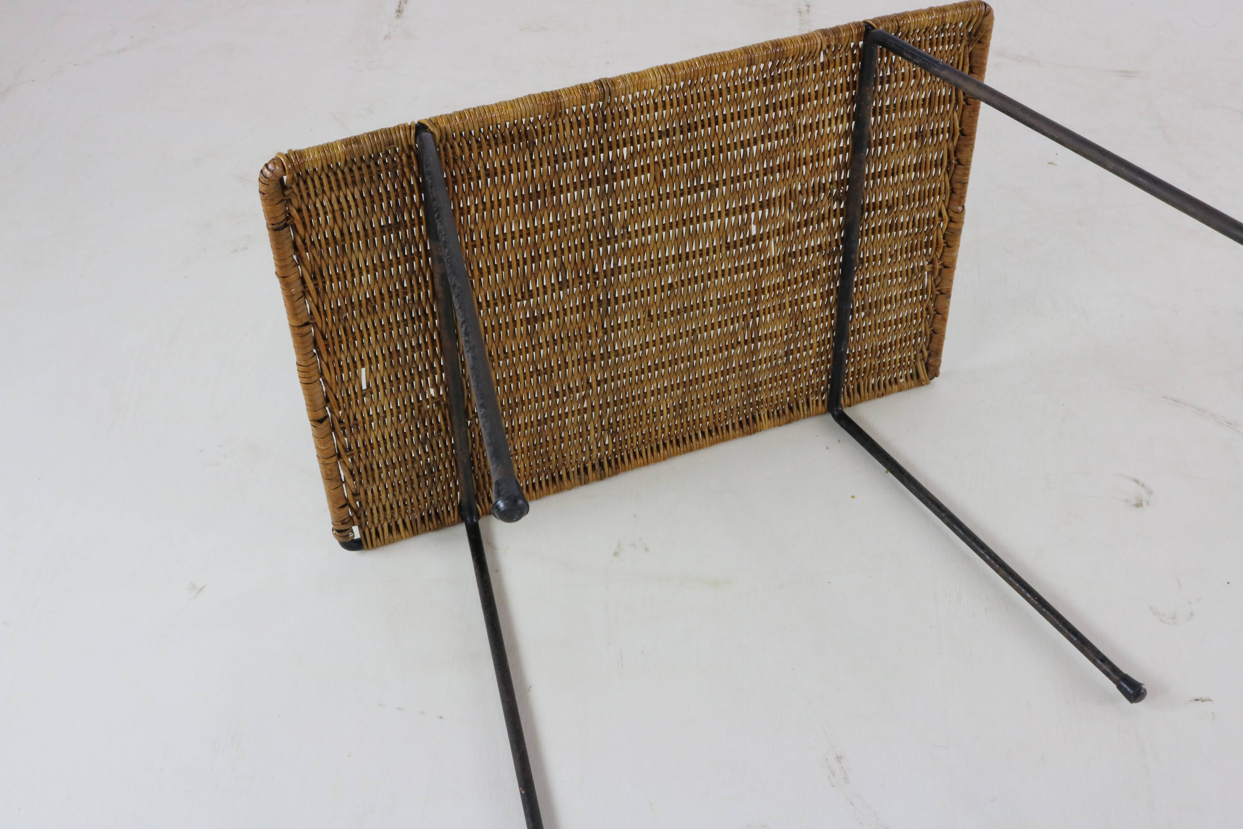 Table basse, d'appoint en rotin, Italie milieu du siècle