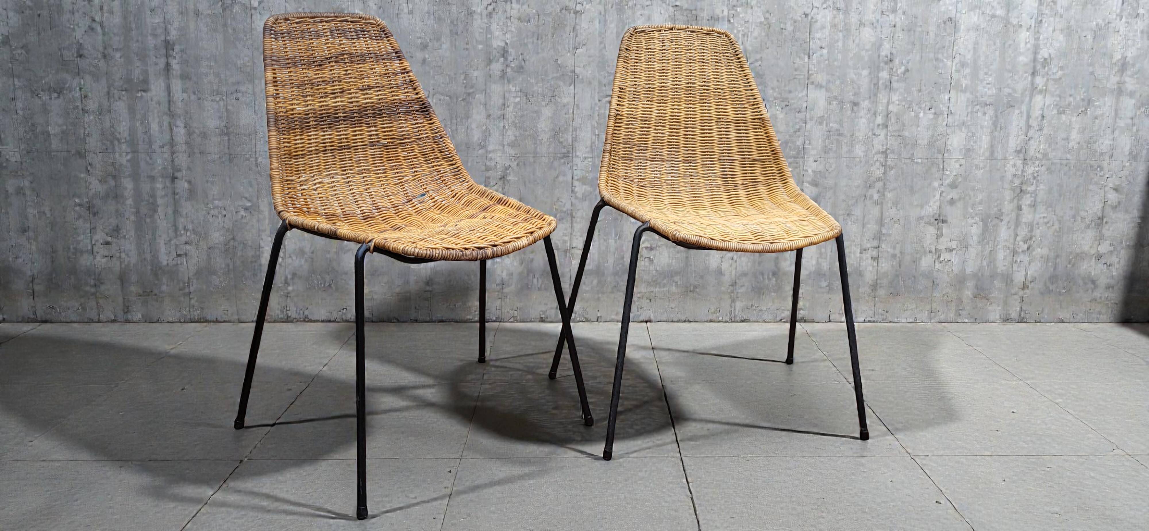 Wicker Basket Chairs by Gian Franco Legler, 1950s