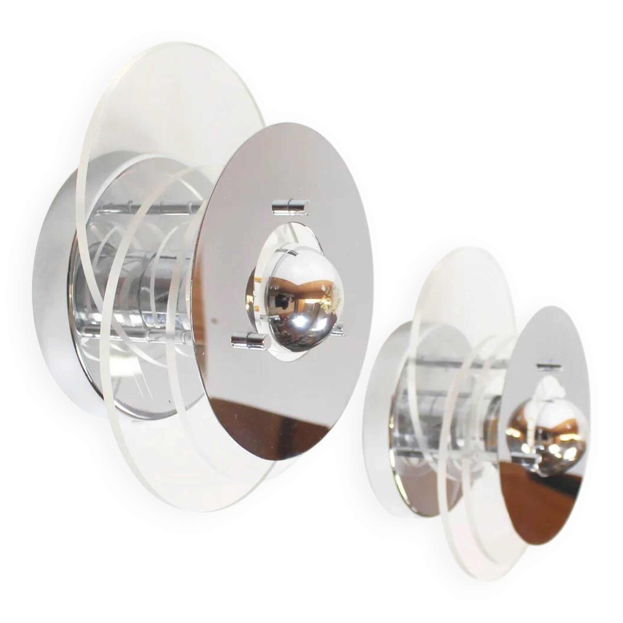 Pair of acrylic wall lamps by Jocelyne Trocmé for Galerie Oxar