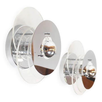 Pair of acrylic wall lamps by Jocelyne Trocmé for Galerie Oxar
