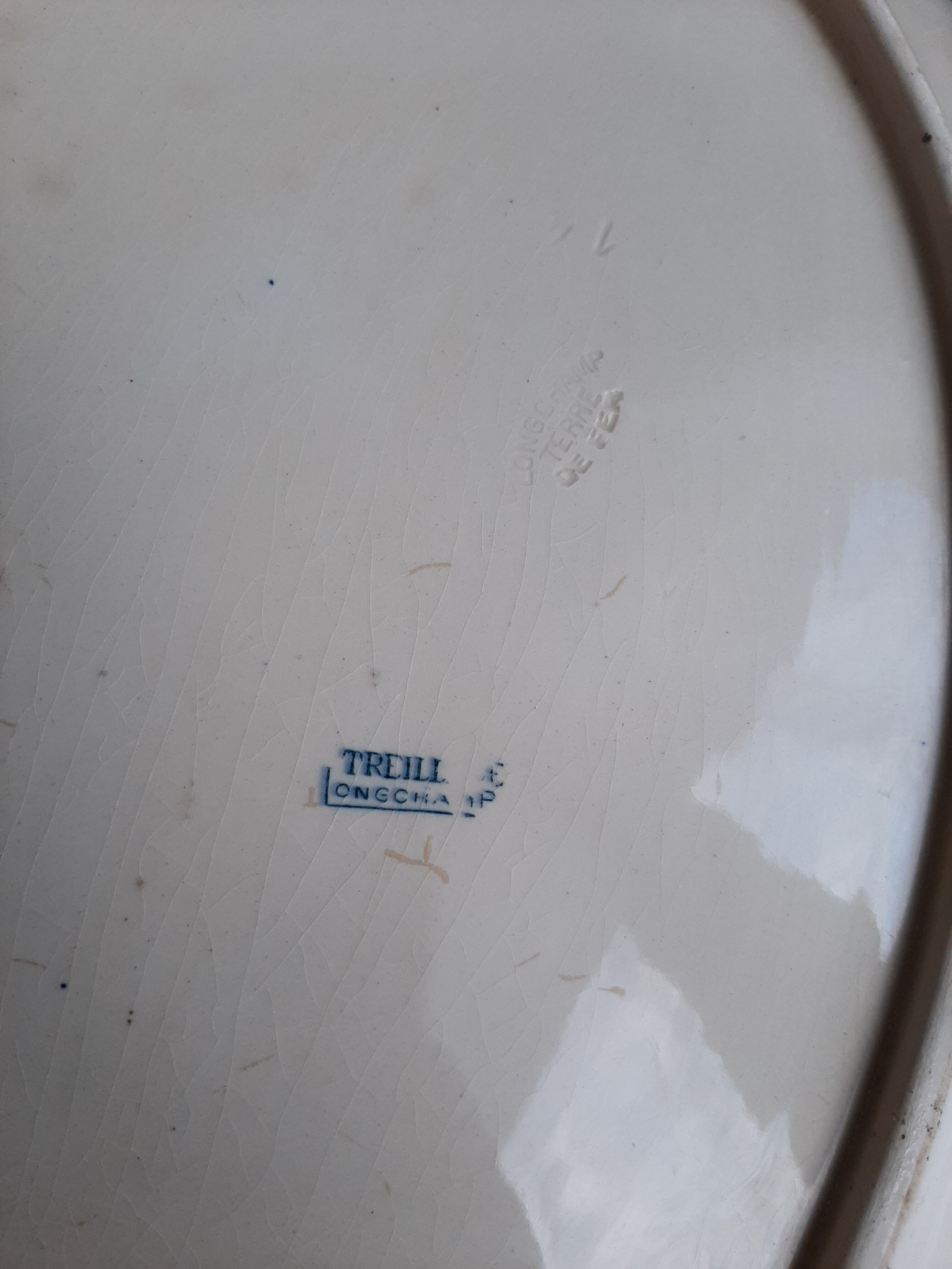 Plat ovale terre de fer Treillage Longchamp