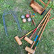 Old wooden croquet set