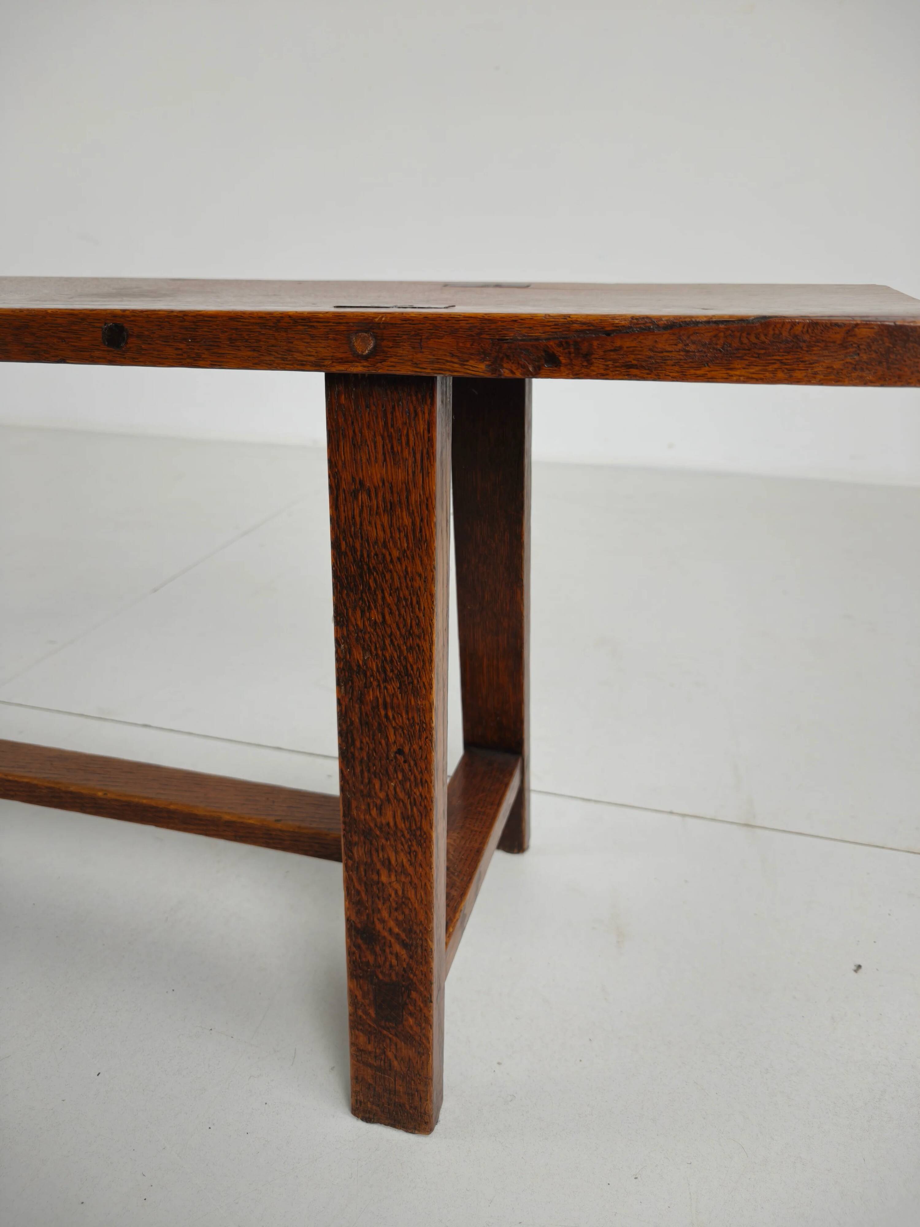 Pair of 19th century French rustic benches – solid oak