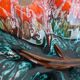 large vintage Vallauris ceramic fruit bowl in leaf shape