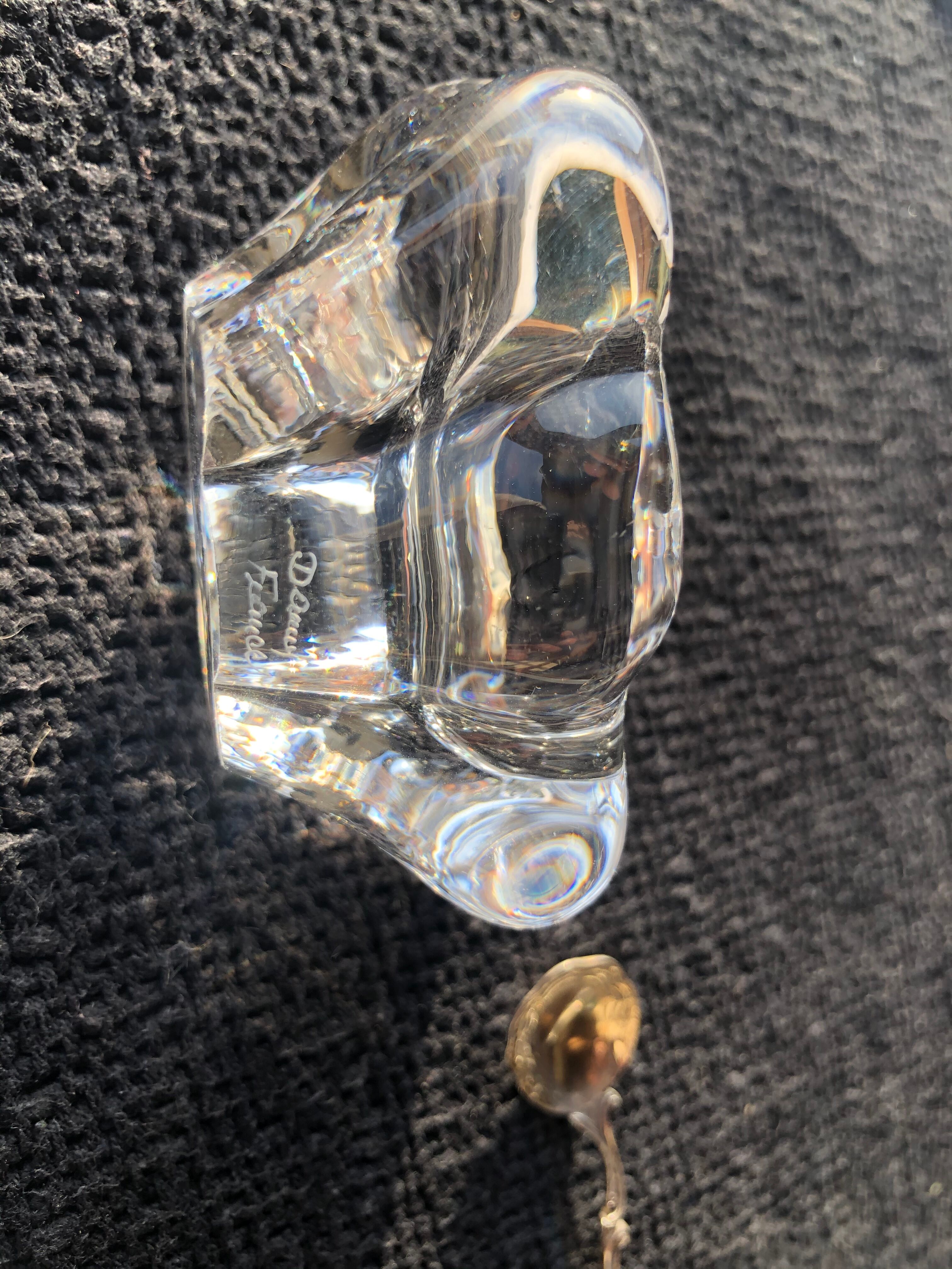 Daum crystal salts and silver spoons