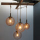 Four gold fleck globe pendants by Doria Germany
