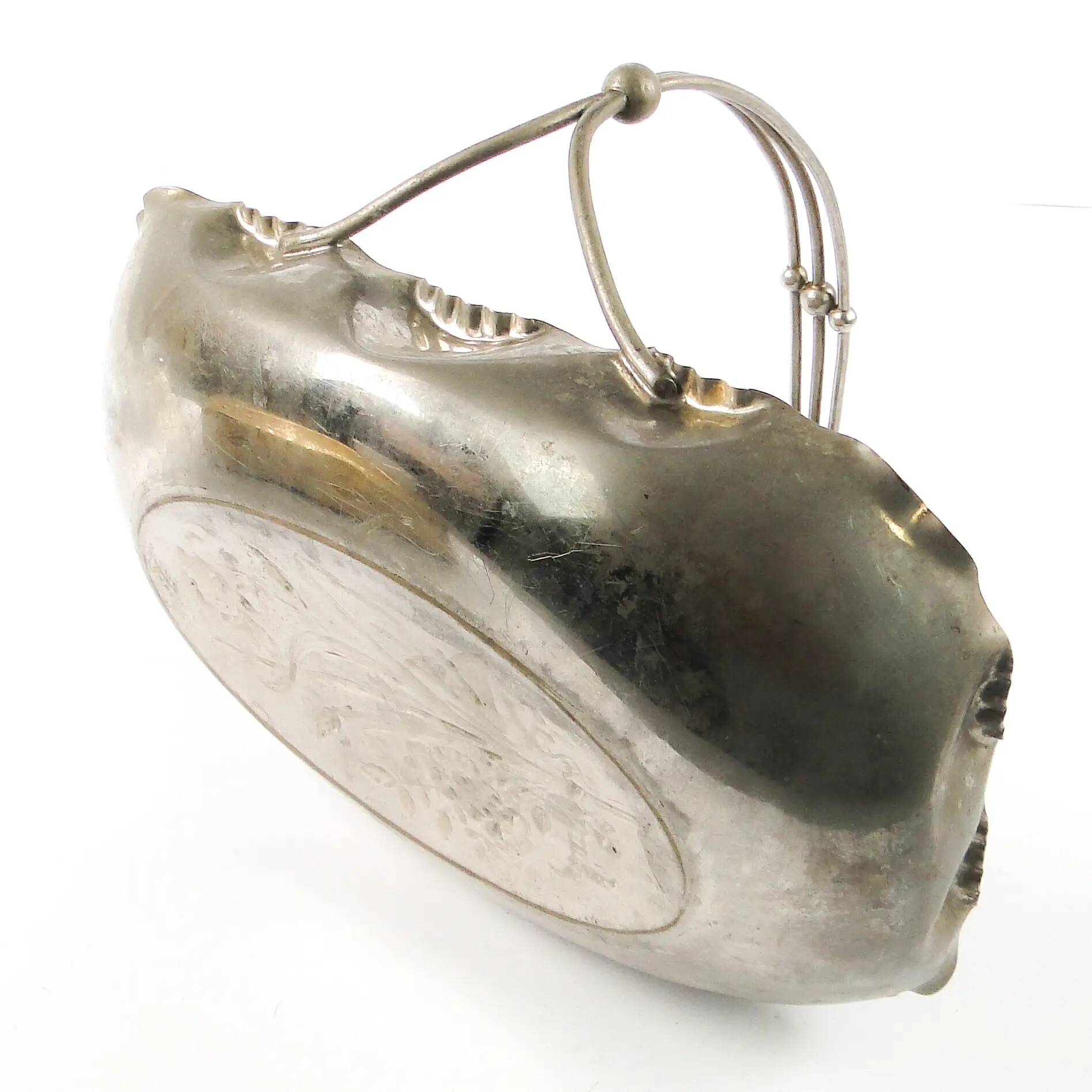 Fruit basket, Art Nouveau, silver-plated brass, Austria, early 20th century