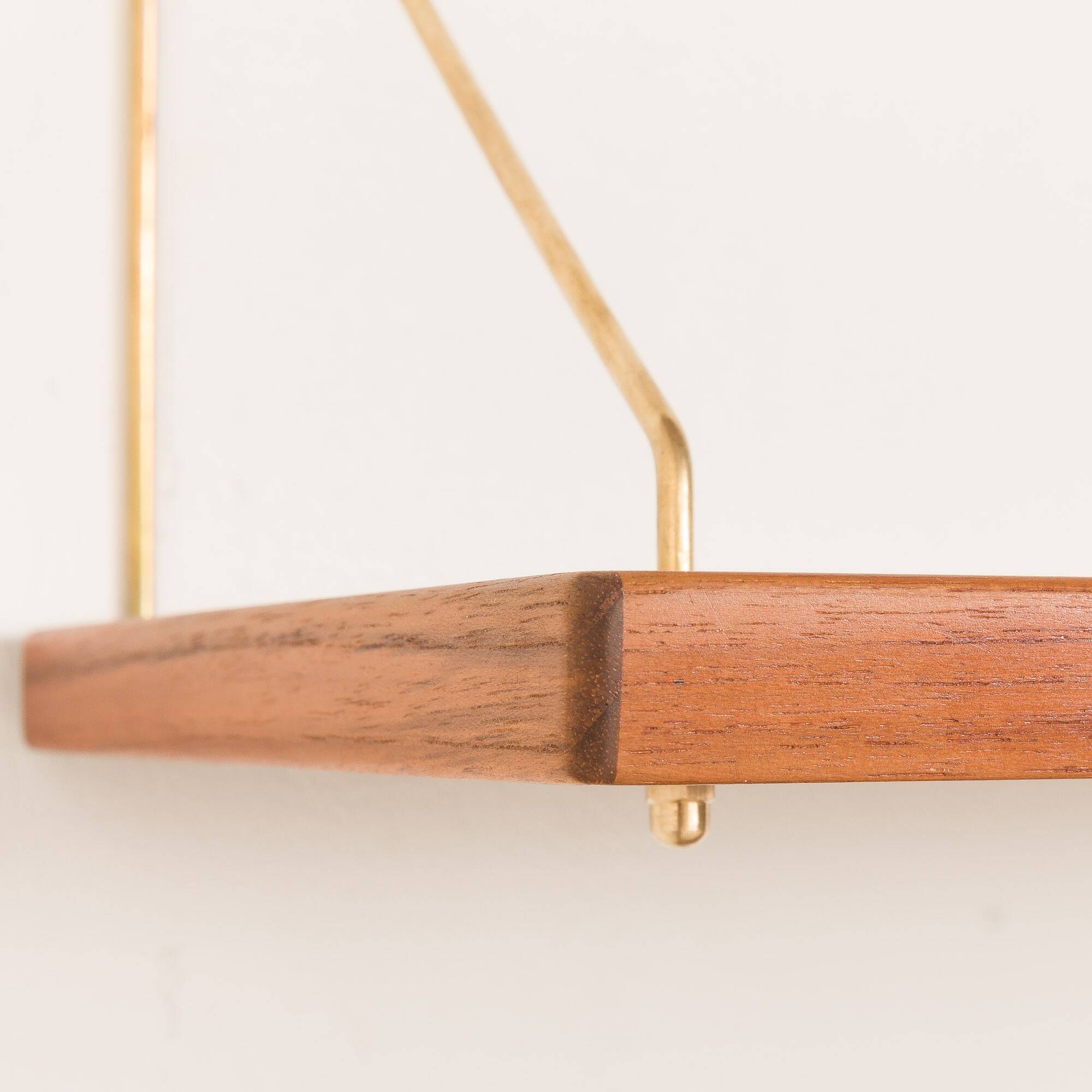 Set of 2 Danish mid century teak  floating shleves, 1960s