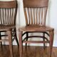 Two chairs solid oak patinated early twentieth century
