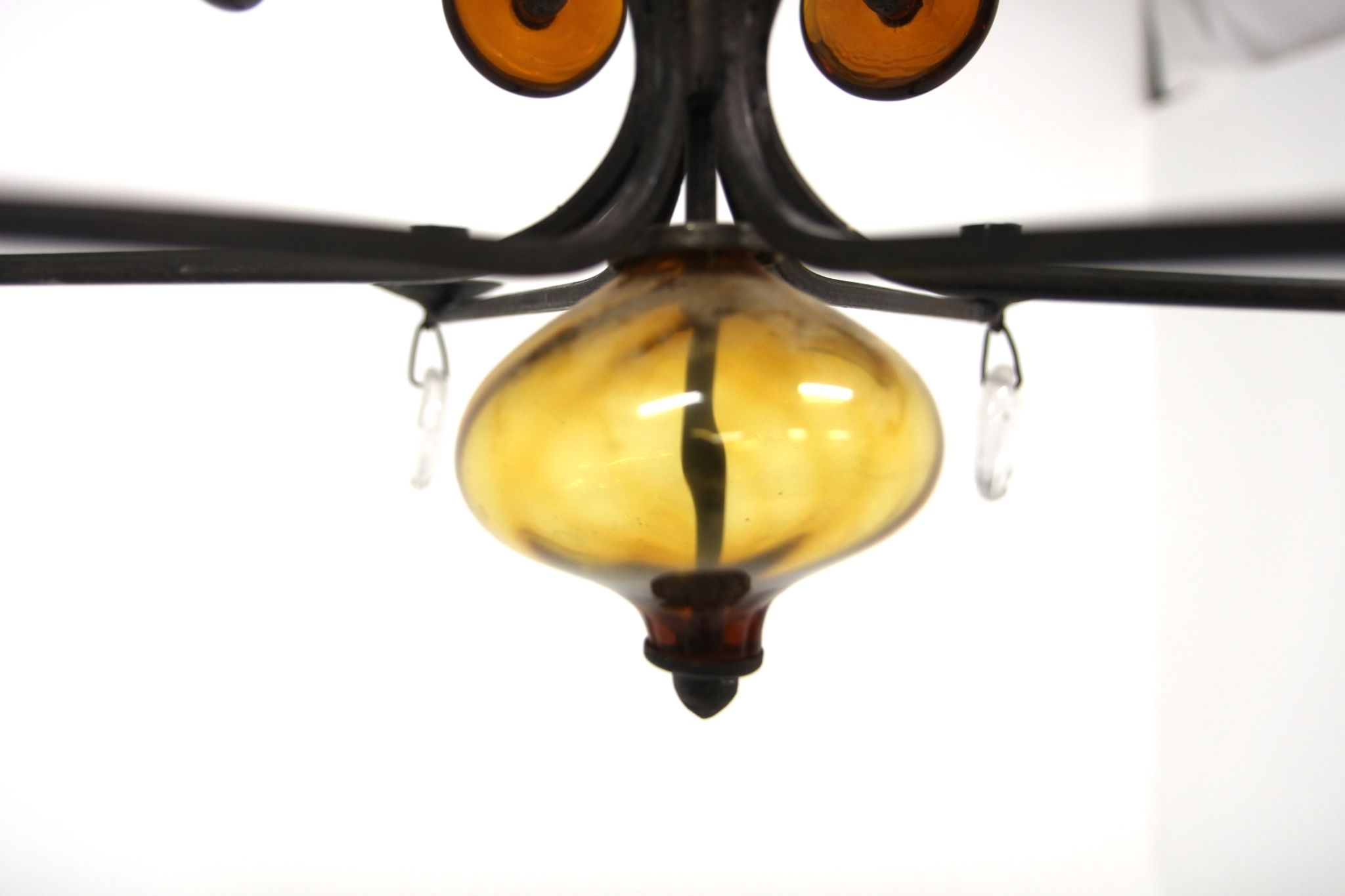 Glass chandelier, Erik Höglund, For Boda Glasbruk & Smide, Sweden, 1970
