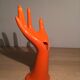 Hand baguier soliflore ceramic orange