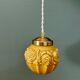 Vintage art deco globe pendant light in ochre opaline