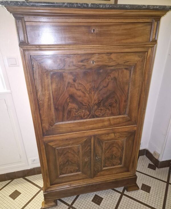 Secrétaire en loupe d'orme