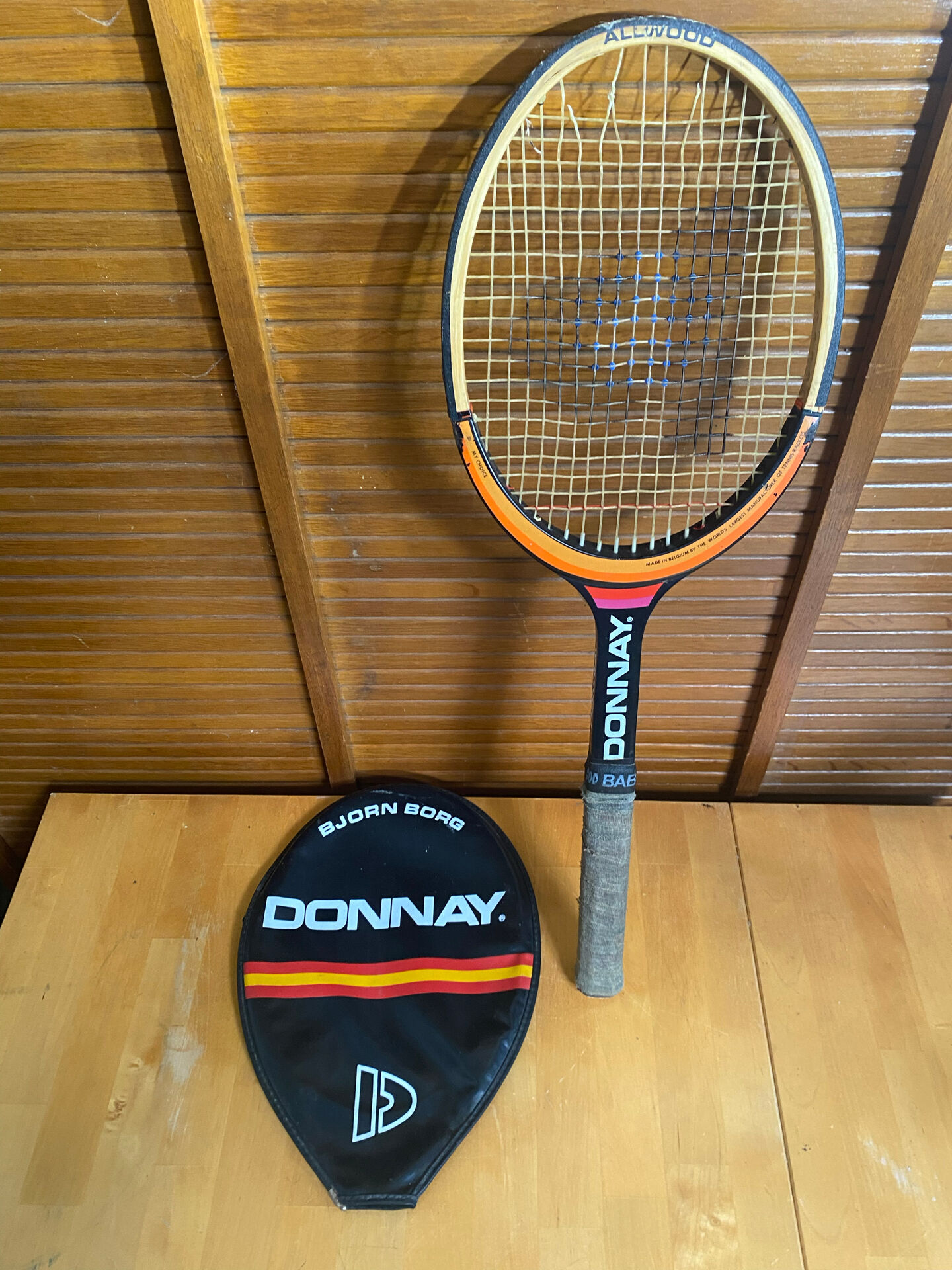 Vintage donnay bjorn borg tennis racket wood + case