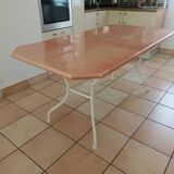 Red Cedar glazed lava stone table