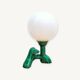 Vintage glazed ceramic globe lamp