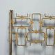 Vintage headboard for double bed in brass, geometric design, Italy, 1960s.