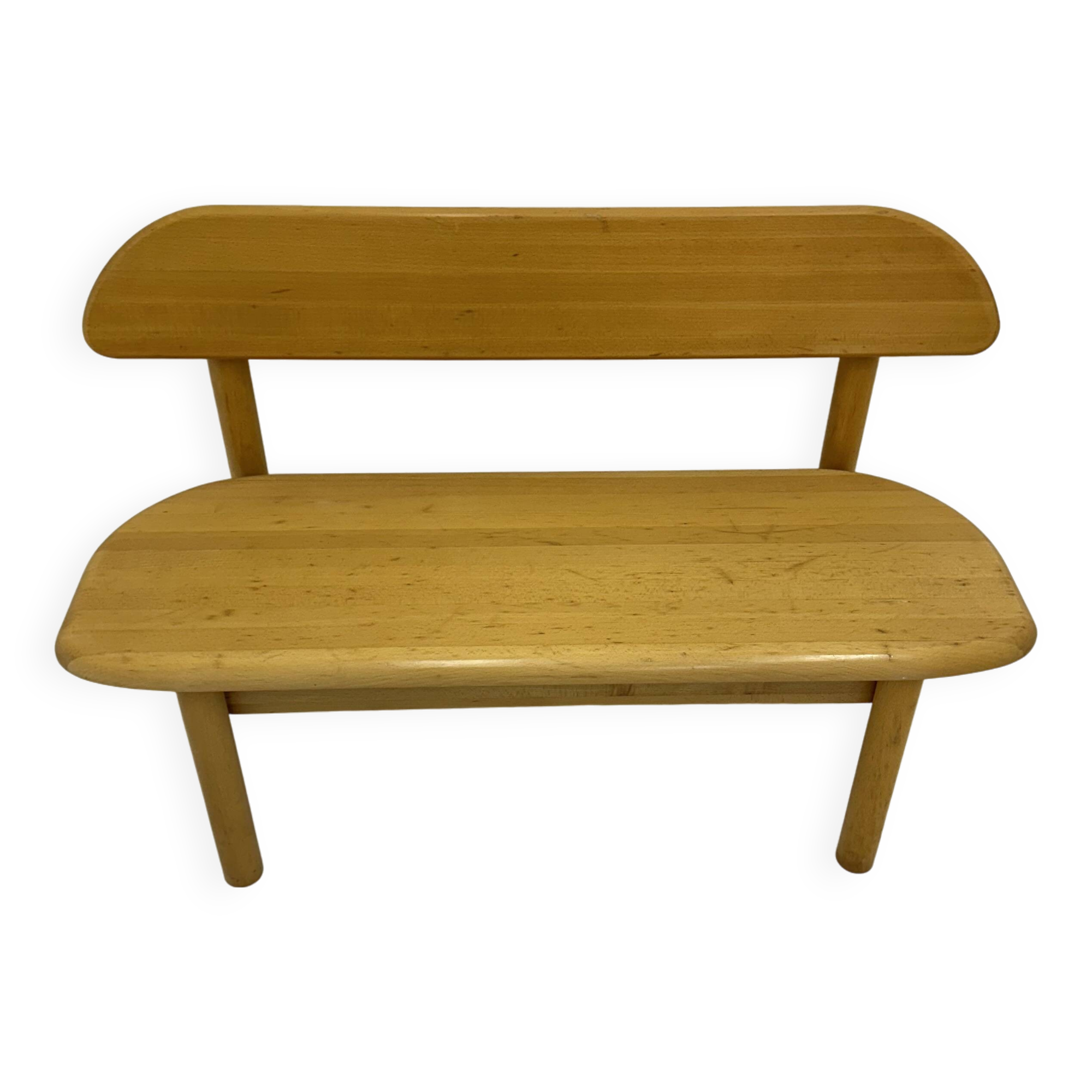 Vintage Danish Ansager mobler solid wooden bench , 1970s