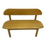 Vintage Danish Ansager mobler solid wooden bench , 1970s