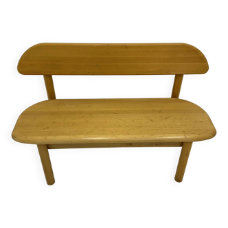 Vintage Danish Ansager mobler solid wooden bench , 1970s