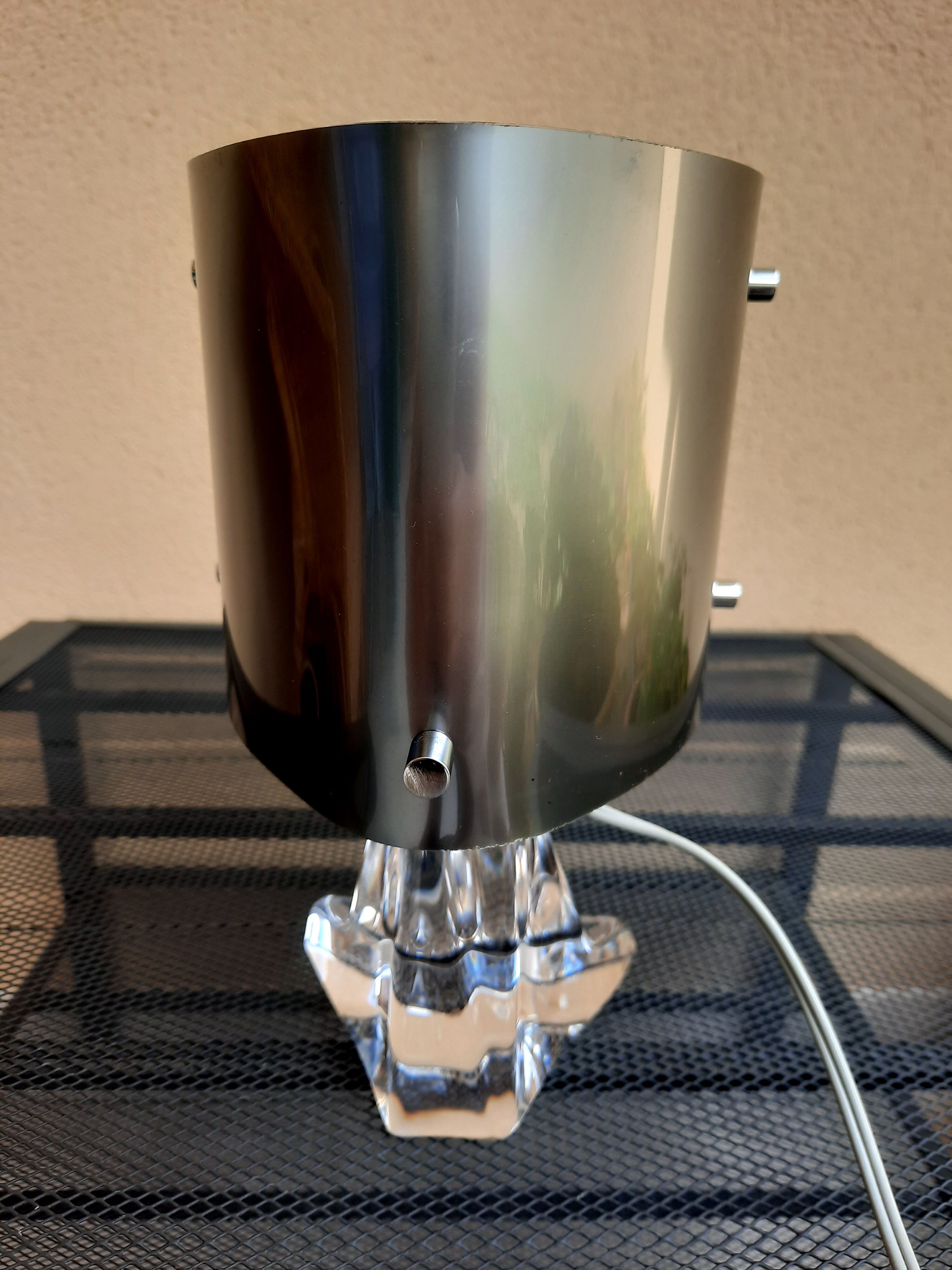 Design lamp, vintage, daum crystal and plexiglass, works - excellent condition-