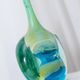 Vintage glass vase MDINA "Lollipop" - blue and green tones, by Michael Harris, 1970s