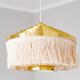 Hans Agne Jakobsson silk and brass fringe pendant circa 1960.