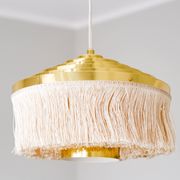 Hans Agne Jakobsson silk and brass fringe pendant circa 1960.