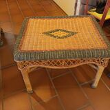 Rattan armchair and coffee table