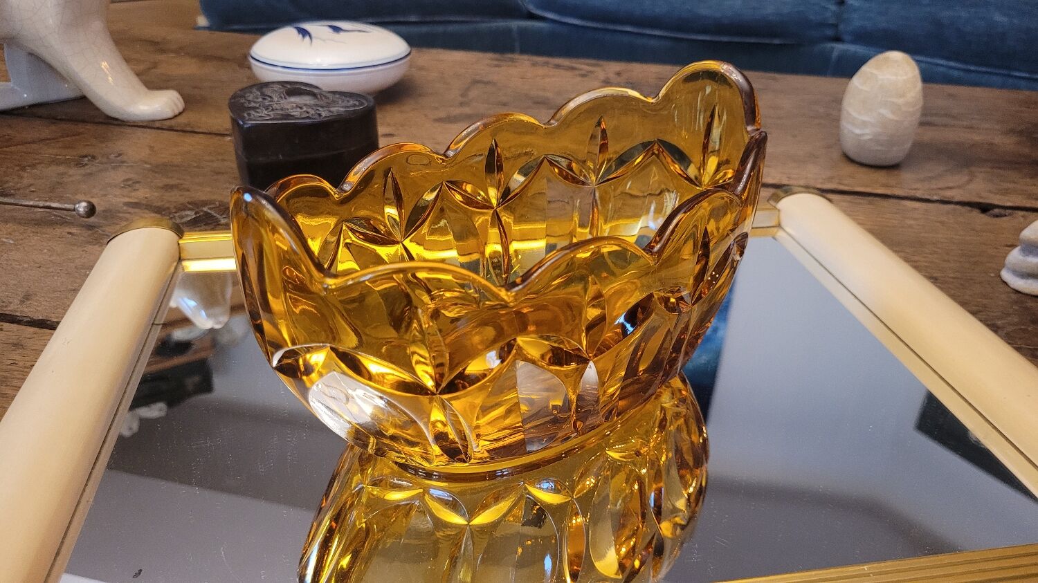 Empty pocket amber glass 60's