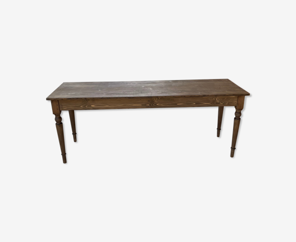 Table de ferme bistrot pin et hêtre 2m