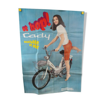 Affiche originale 1968 motobecane motoconfort cady et hop maniable et sur