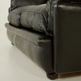 Poppy 2-seater leather sofa by Tito Agnoli for Poltrona Frau, 1970s